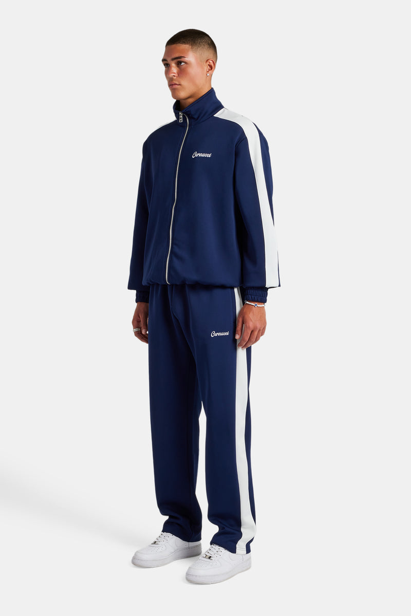 Contrast Panel Tracksuit - Navy