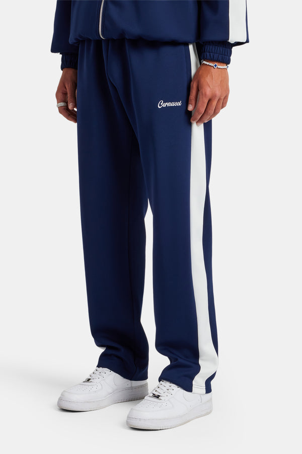 Contrast Panel Track Pant - Navy