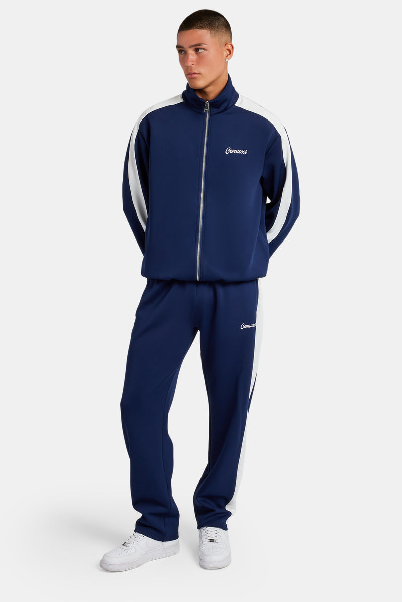 Contrast Panel Tracksuit - Navy