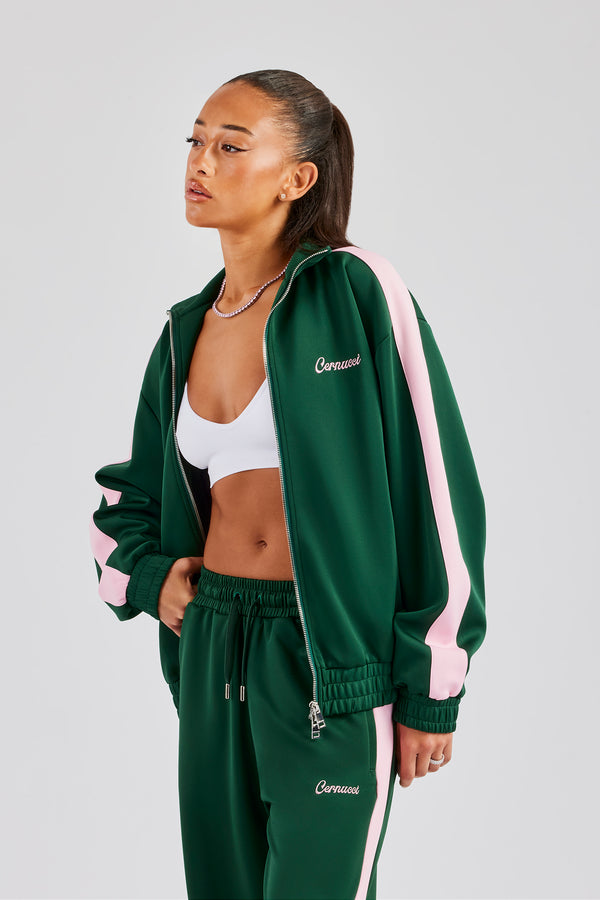 Contrast Panel Track Jacket - Green