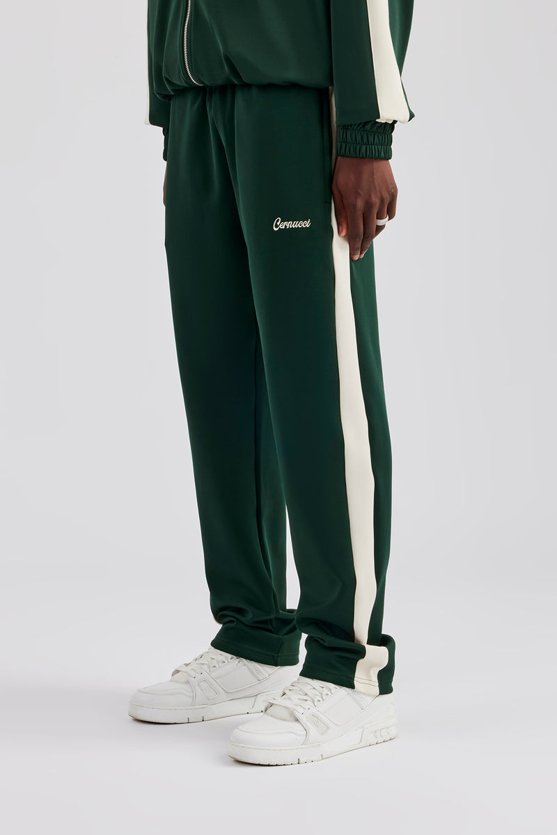 Contrast Panel Track Pant - Forest