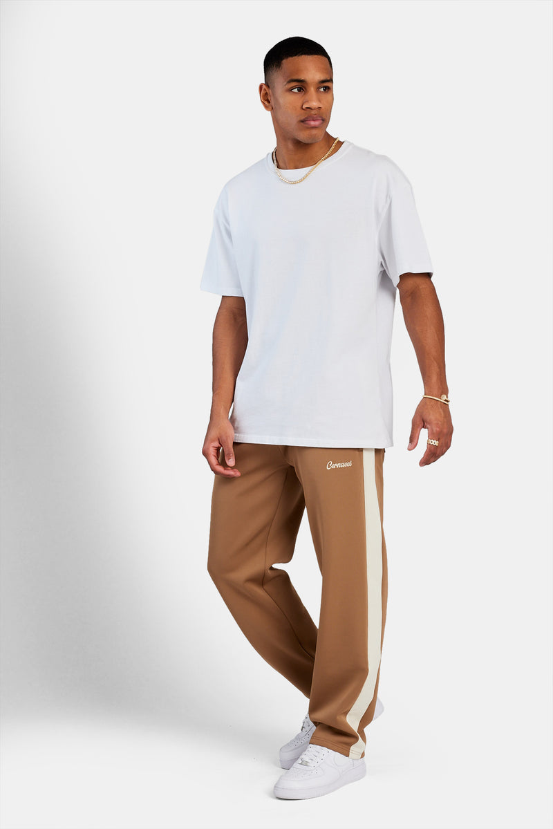 Contrast Panel Track Pant - Taupe