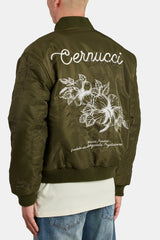 Floral Nylon Bomber Jacket