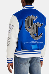 Limited Edition Cernucci Rhinestone Varsity Bomber - Cobalt