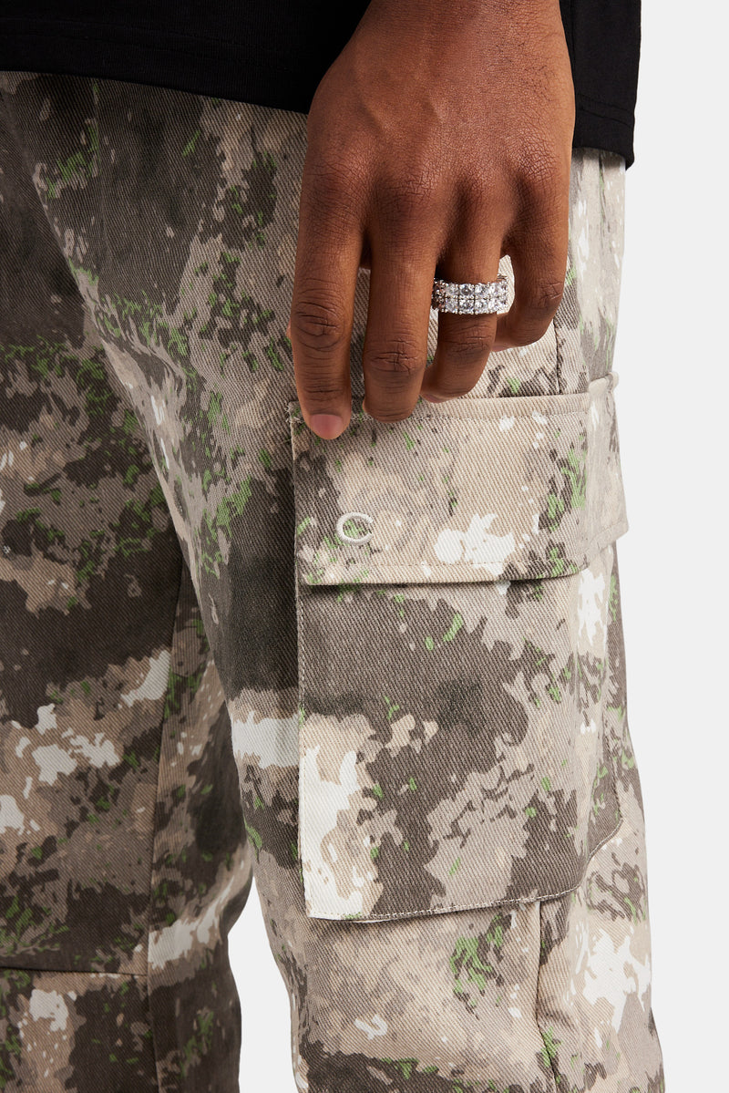 Camo Cargo Flare Trouser - Camo