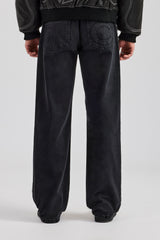 Embellished Relaxed Fit Jean - Washed Black