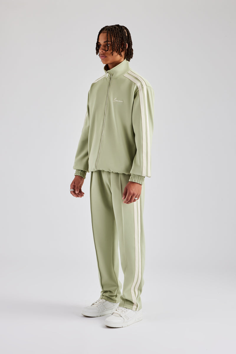 Zip Through Taping Tracksuit - Sage