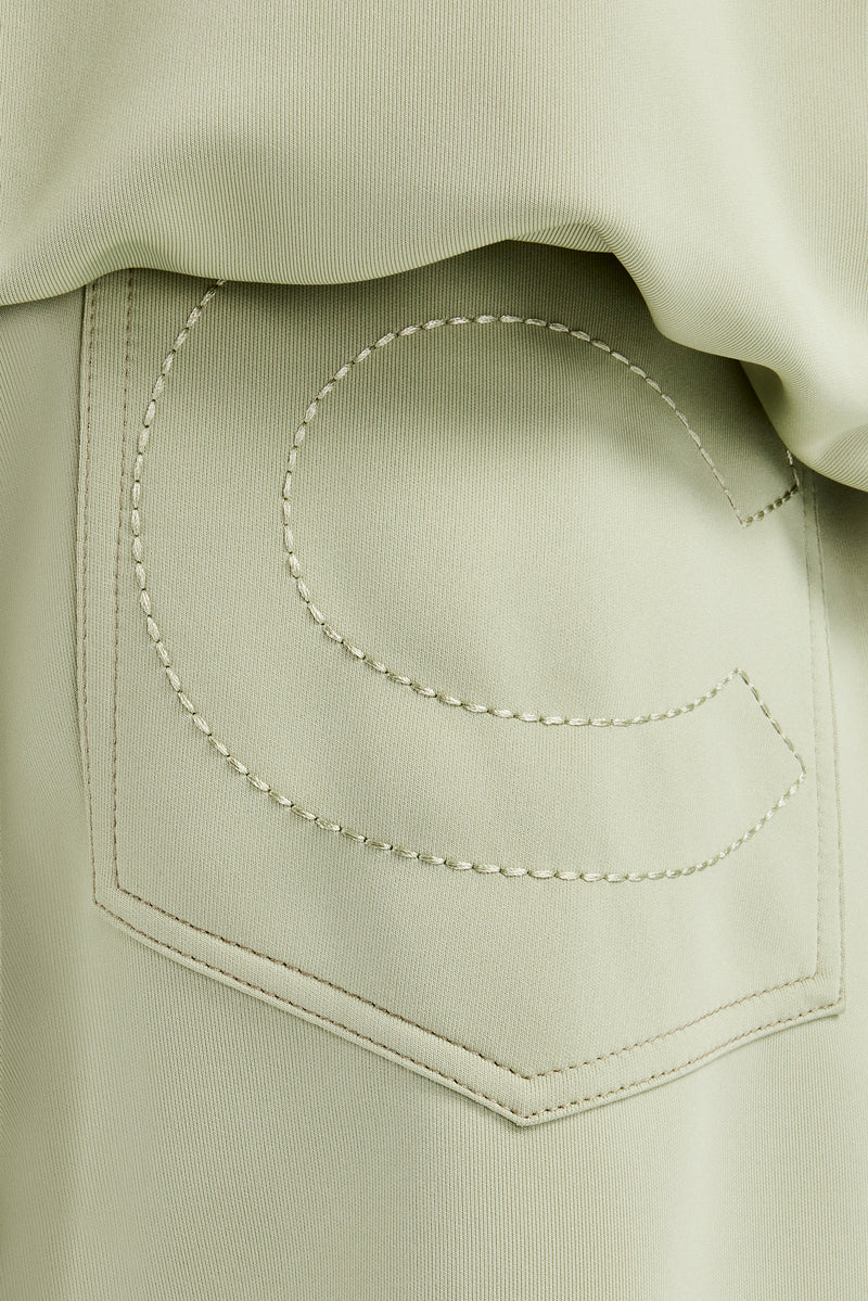 Taping Straight Leg Track Pant- Sage