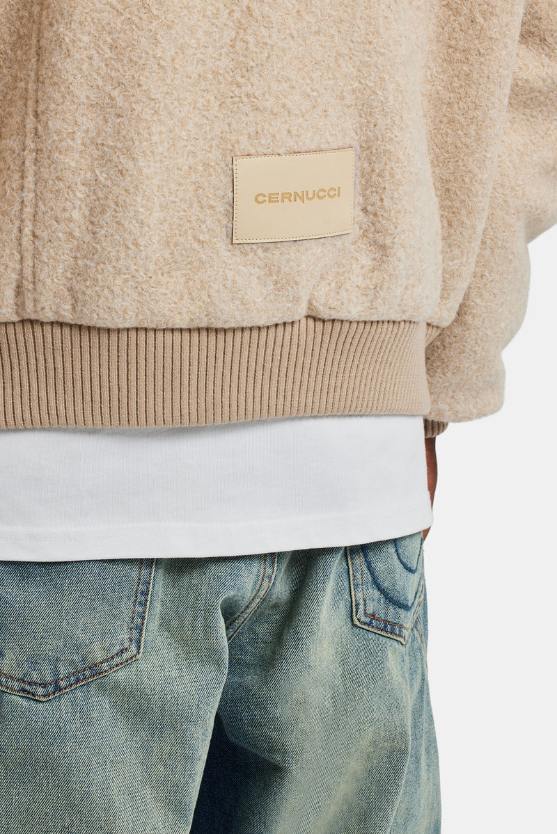 Wool Harrington Jacket - Beige