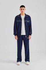 Piping Zip Through Tracksuit - Navy