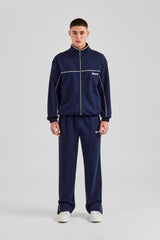 Piping Zip Through Tracksuit - Navy