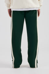 Split Hem Double Panel C Track Pant - Forest Green