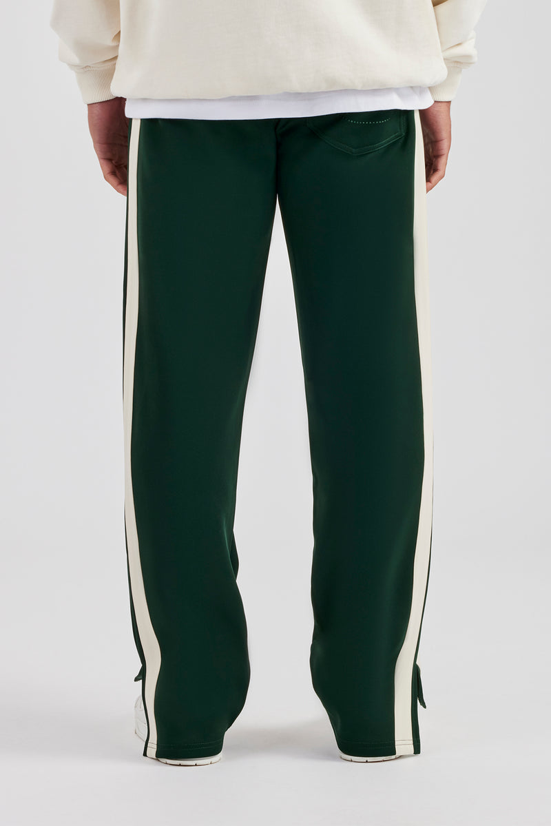 Split Hem Double Panel C Track Pant - Forest Green