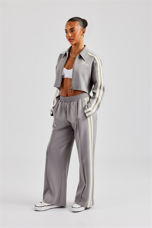 Cropped Harrington Taping Tracksuit - Grey