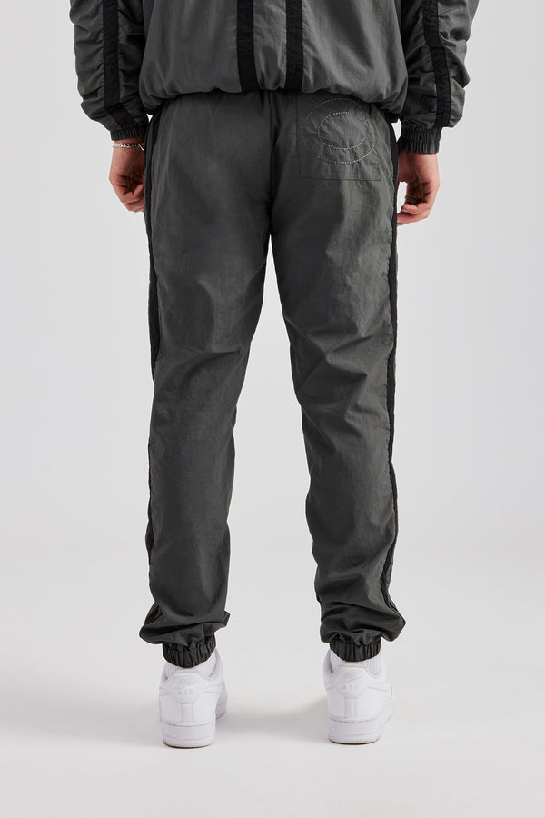 Nylon Colour Block Cuffed Jogger - Charcoal