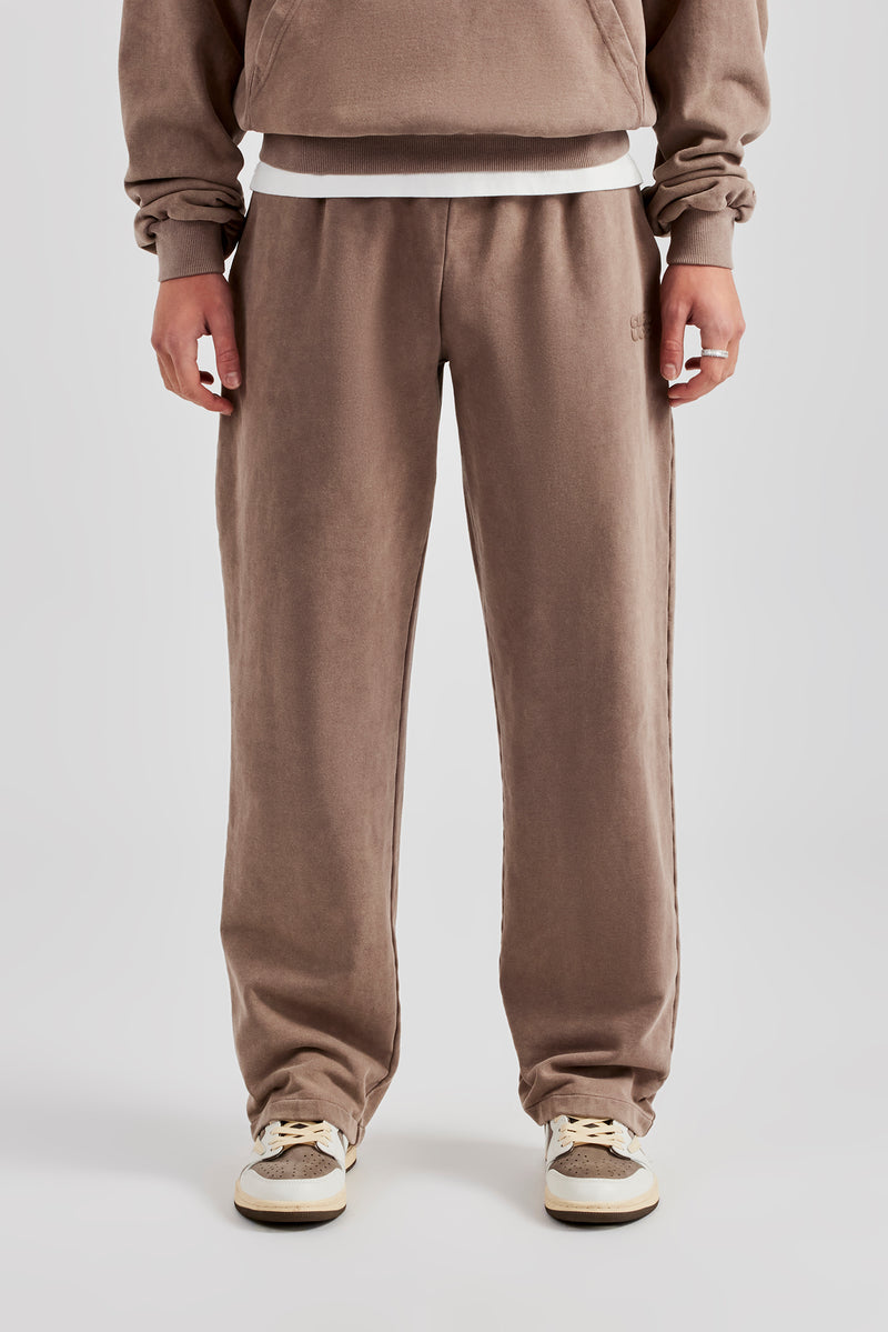 Washed Straight Leg Jogger - Taupe