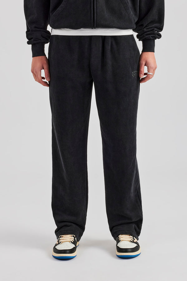 Washed Straight Leg Jogger - Black