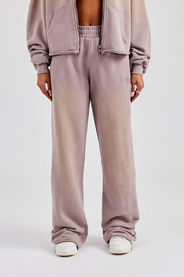 Washed Wide Leg Jogger - Mauve