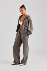 Washed Wide Leg Jogger - Grey