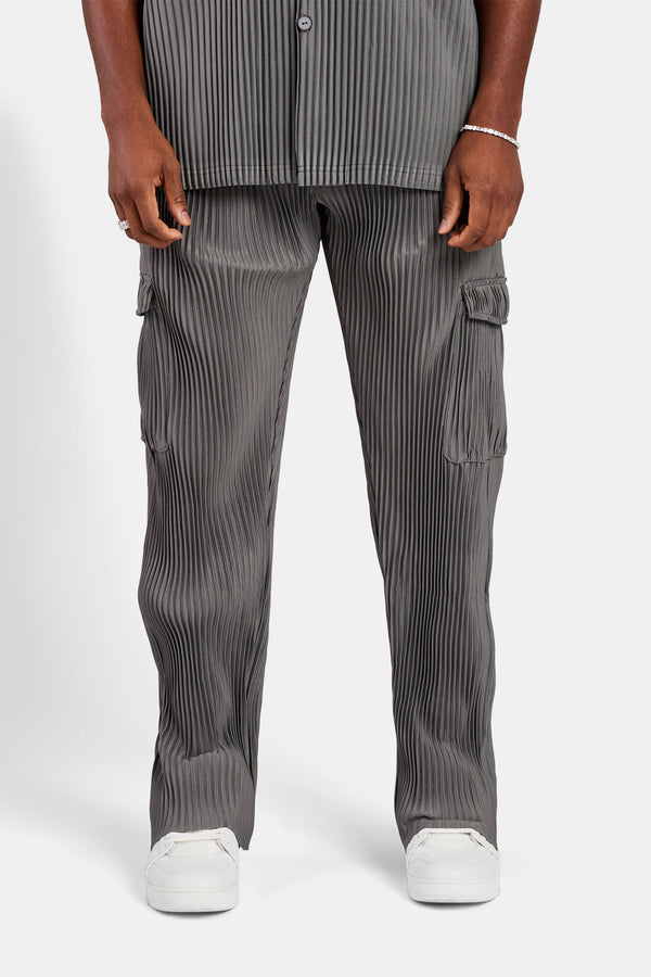 Relaxed Pleated Cargo Trouser - Dark Grey