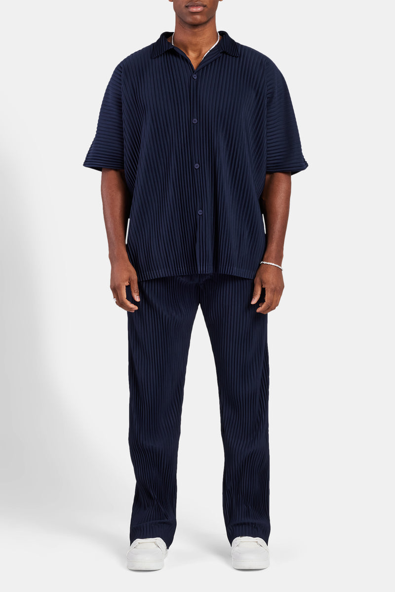 Relaxed Pleated Trouser - Navy