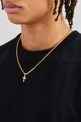 Iced Drop Cross Cuban Chain - 5mm - Gold