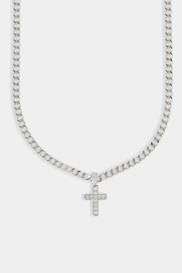 Iced Drop Cross Cuban Chain - 5mm