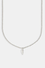 Micro Polished Feather Rope Necklace - 15mm