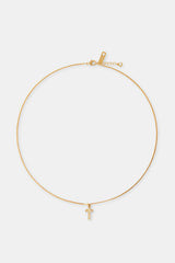 Micro Polished Cross Cuban Necklace - 15mm - Gold