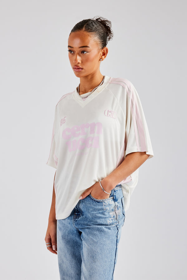 Cernucci Embroidered Football Top - Ecru