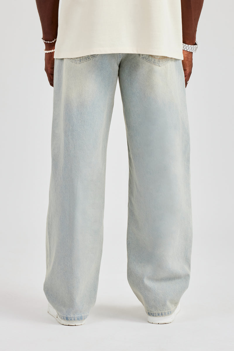 Baggy Fit Jeans - Bleach Wash