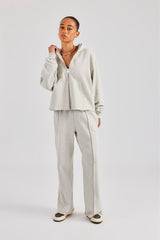 Womens Exposed Seam Zip Through Tracksuit - Grey Marl