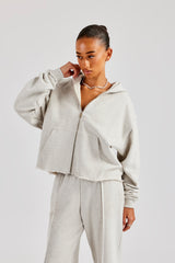 Womens Exposed Seam Zip Through Tracksuit - Grey Marl