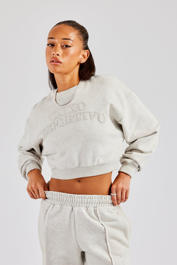 Esportivo Embroidered Sweatshirt - Grey Marl