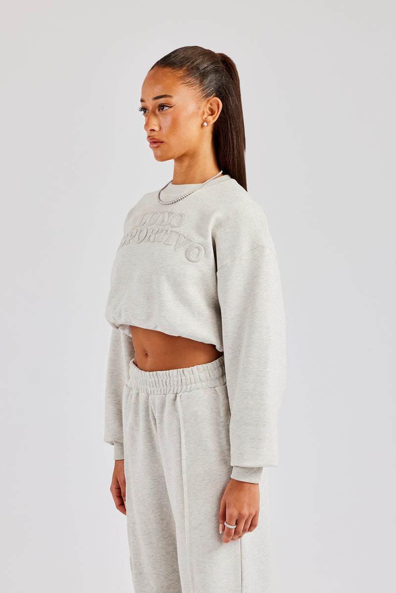 Esportivo Embroidered Sweatshirt - Grey Marl