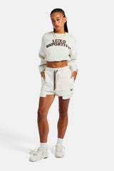 Esportivo Embroidered Sweatshirt & Short Set - Off White