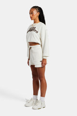 Esportivo Embroidered Sweatshirt & Short Set - Off White