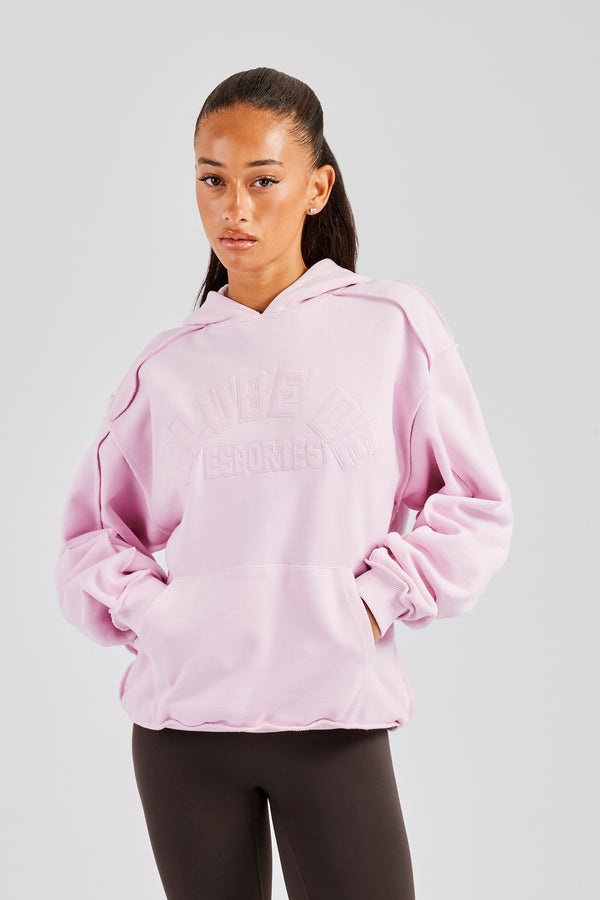 Overlock Oversized Hoodie - Pink