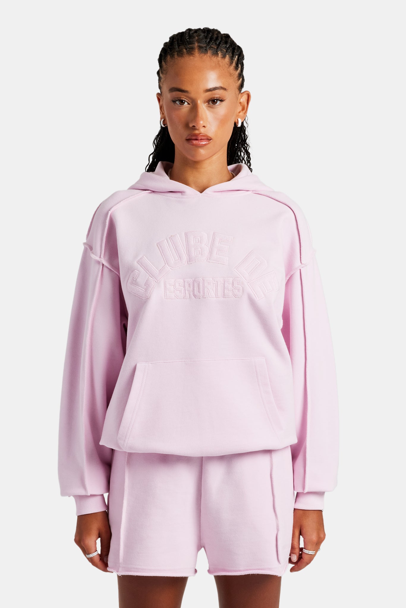 Overlock Oversized Hoodie - Pink | Womens Hoodies & Sweats | Shop OTH ...