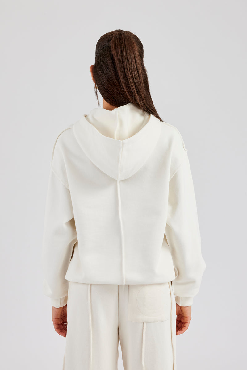 Overlock Oversized Hoodie - Off White