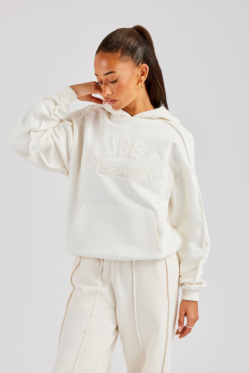 Overlock Oversized Hoodie - Off White