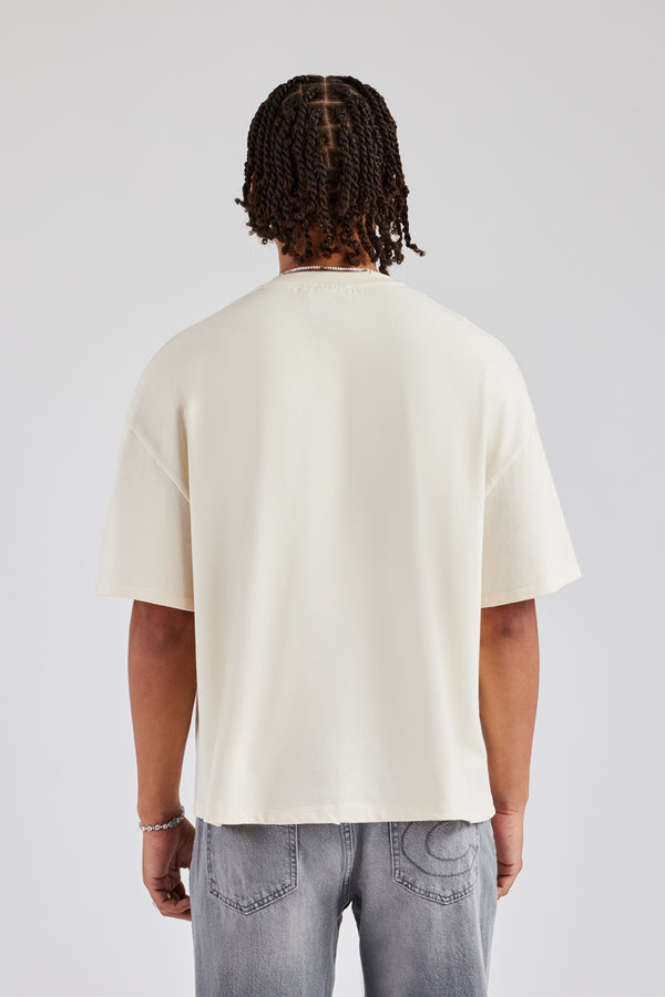 Cernucci Embroidered Boxy Fit T-Shirt - Off White