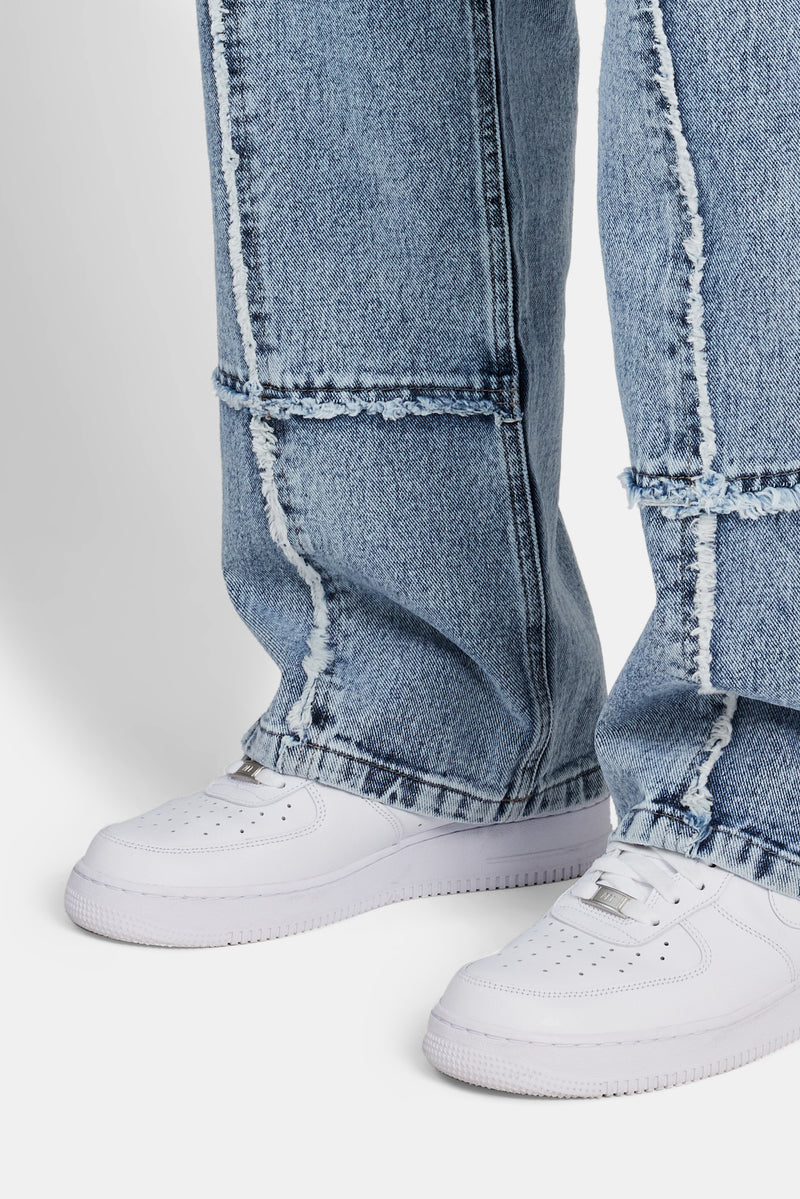 Baggy Fit Raw Edge Jean - Ice Blue | Mens Denim | Shop Jeans at ...
