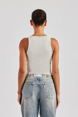 Cernucci Embroidered Vest Top - Grey Marl