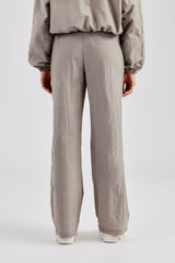 Nylon Straight Leg Trousers - Light Grey