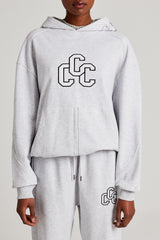 CCC Applique Varsity Hoodie - Grey Marl