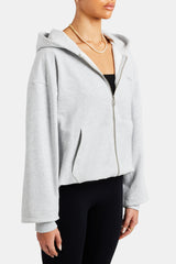 Oversized Zip Hoodie  - Ash Grey