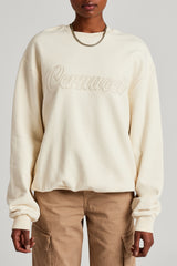 Oversized Cernucci Embroidered Sweatshirt - Ecru