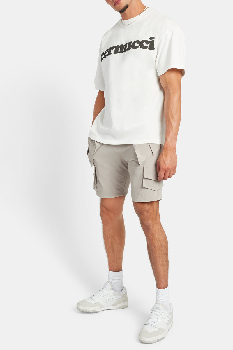 Nylon Cargo Shorts - Taupe