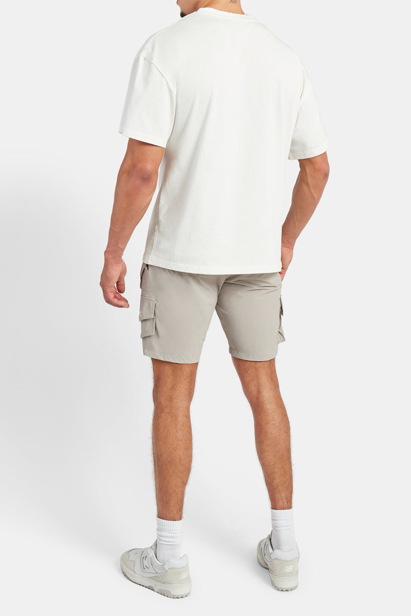 Nylon Cargo Shorts - Taupe